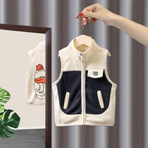 Baby Autumn Winter Waistcoat 2021 Spring Autumn Season New Boys Waistcoat External Wear Rocking Grain Suede Vest Child Baby Fall