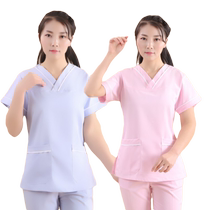 Nurse uniform for hand washing and brushing summer clothing short-sleeved short-sleeved oral dentistry split two-piece set maternal and child care clothing for confinement nanny