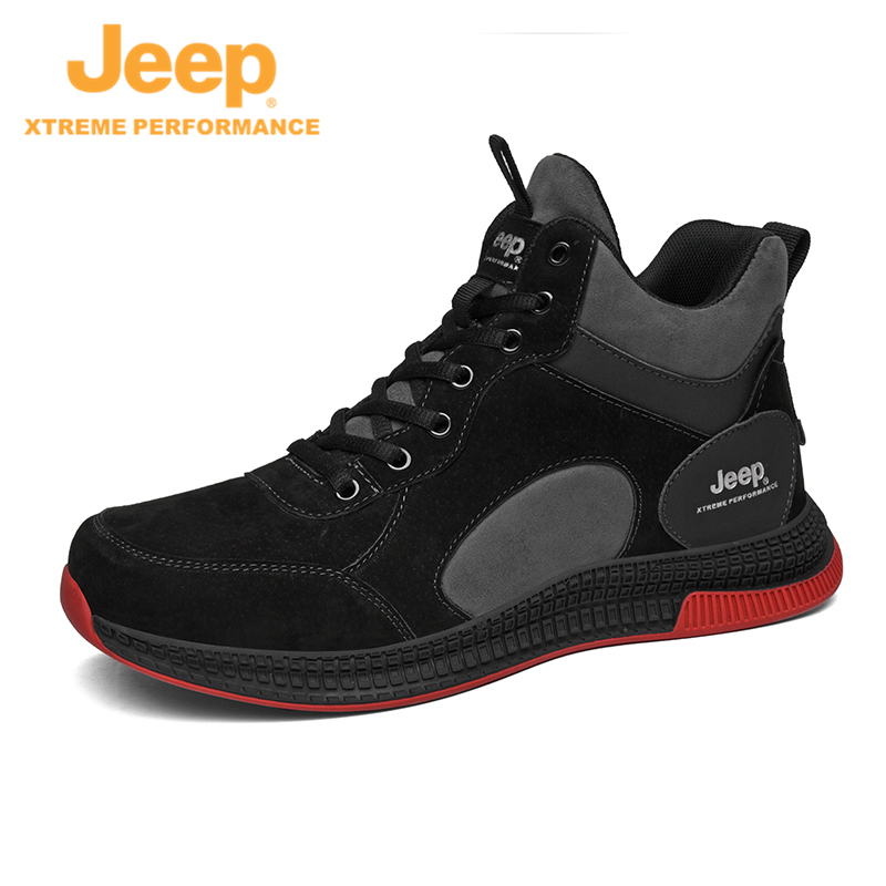 Black High Top J031291148jeep jeep Men's Shoes summer Versatile man leisure time shoes male Fashion shoes genuine leather Hollow out reverent Mesh surface gym shoes