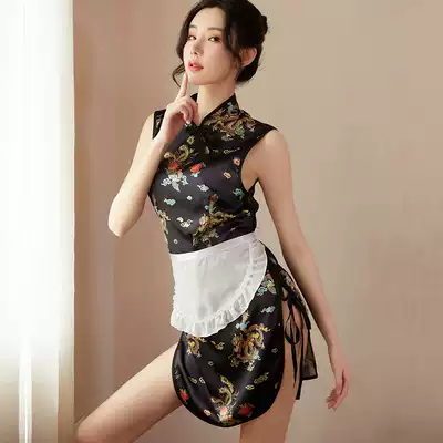 Sexy sexy underwear cheongsam temptation uniform Bed perspective open file Tease pajamas clothing passion suit sexual interest