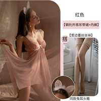 Абрикосовое платье-комбинация, нижнее белье, кружевные колготки, ободок