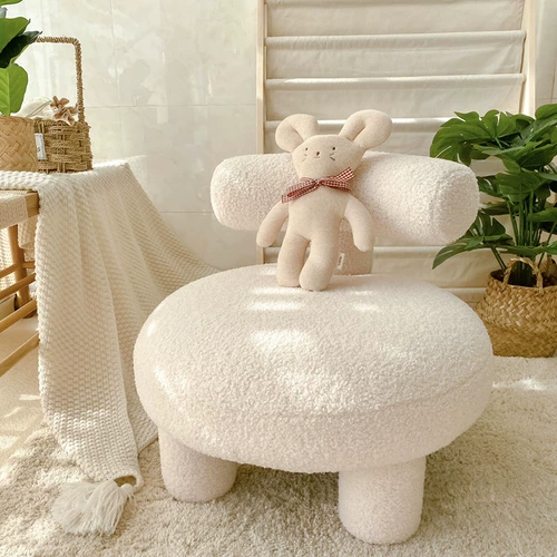 Nordic ins ins Lamb Lush Single Deba Скамья животные Детская Ленивая Гостиная Маленькая Стол Случайный сеть красной обувной стул