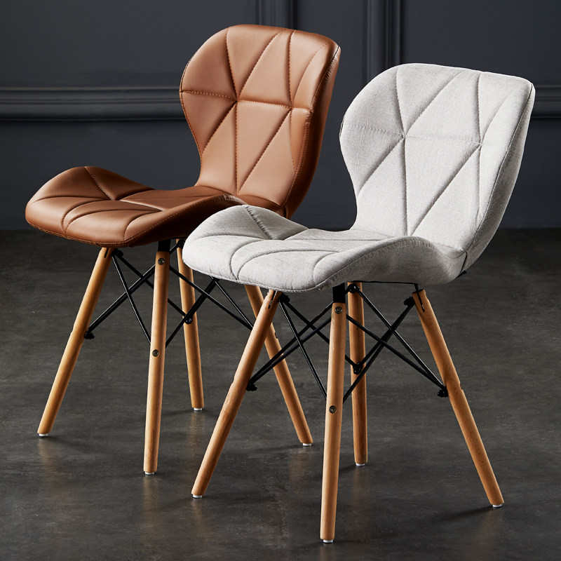Nordic Minimalist Solid Wood Lean Back Chair Home Dining Chair Girls Bedroom Make-up Chair Computer Chair Beauty Chia Milk Tea Shop Chair