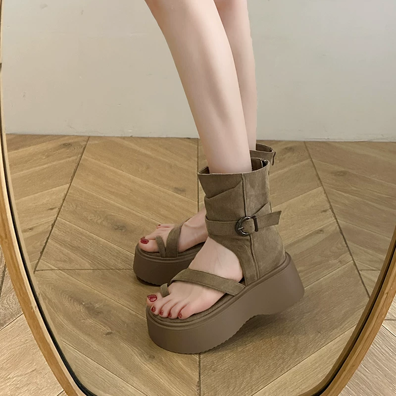 Retro summer set, sandals, low boots with zipper