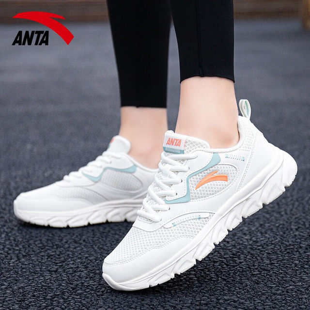 ANTA Women's Shoes Running Shoes Mesh 2024 Summer Official Flagship Breathable Sports Shoes Women's White Shoes Authentic