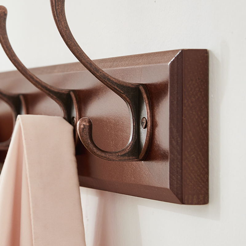 Hook wall hanging clothes hook wall hanging hanger door behind the solid wood bedroom creative modern simple clothes row hook no trace nails
