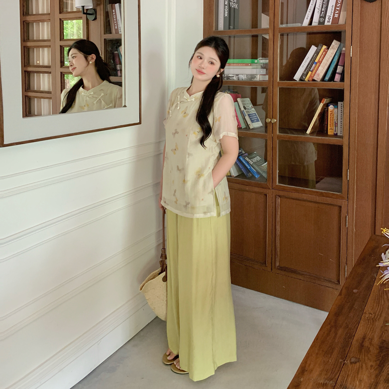 Plus-Size High-End New Chinese-Style Tops for Women, Fat mm (Short for Plus-Size Women), 2026 Summer New Style, This Year's Popular Hot-Selling Skirt-Pants Two-Piece Set Plus-Size High-End New Chinese-Style Tops for Women, Fat mm (Short for Plus-Size Women), 2026 Summer New Style, This Year's Popular Hot-Selling Skirt-Pants Two-Piece Set