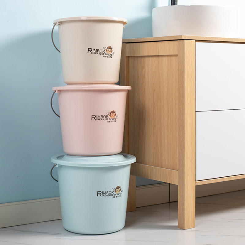 RIMBOR Bright Treasure Home Plastic Bucket Student Dorm Bucket Large Portable Bucket Durable Bath Tub Laundry Bucket