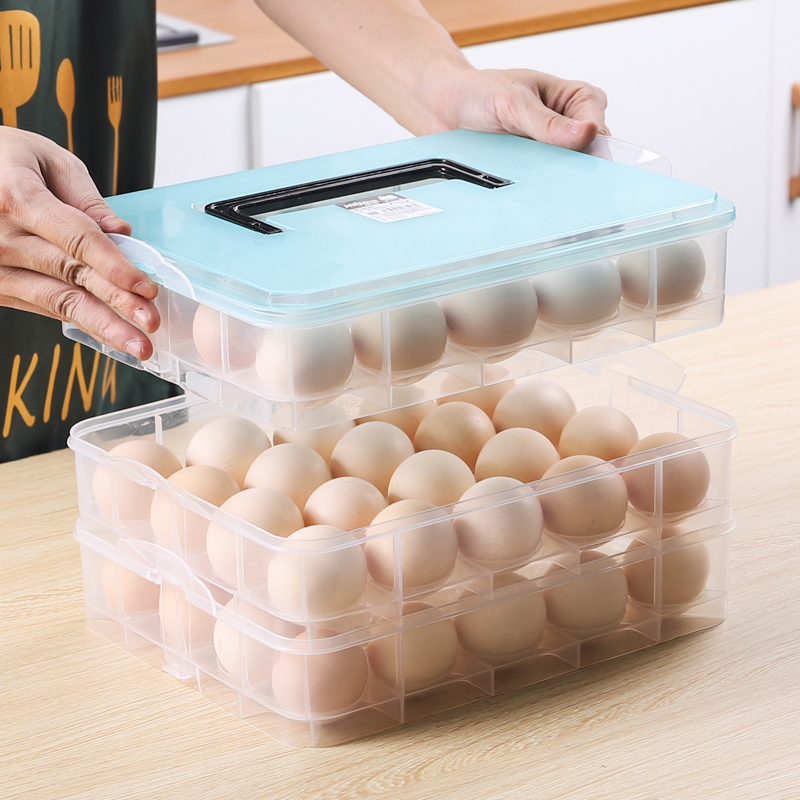 Fridge egg box Food refreshing box kitchen creative egg lattice transparent containing box to put egg box frozen dumplings