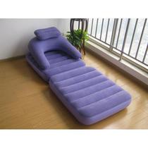 Japanese and Korean lazy inflatable sofa bed flocked L-shaped single outdoor home portable sofa lounge chair