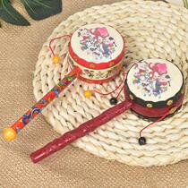 Rattle 0-6-12 months old baby can chew traditional wave drum rattle hand drum baby toy 1 year old