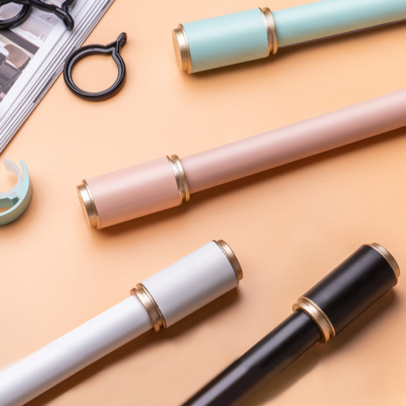 Multicolor Macaron Roman rod single and double rods thickened aluminum mute full set top side mounted curtain rod 2021 new