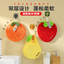 Kitchen household lazy hand towel thickened water-absorbent childrens towel hanging coral velvet creative fruit hand towel