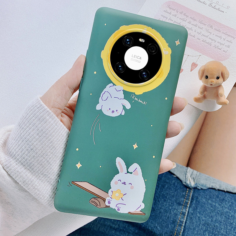 Huawei mate40 mobile phone case liquid silicone mate30pro all-inclusive lens cartoon new protective cover mate40pro camera men and women anti-fall soft shell personality creative m3
