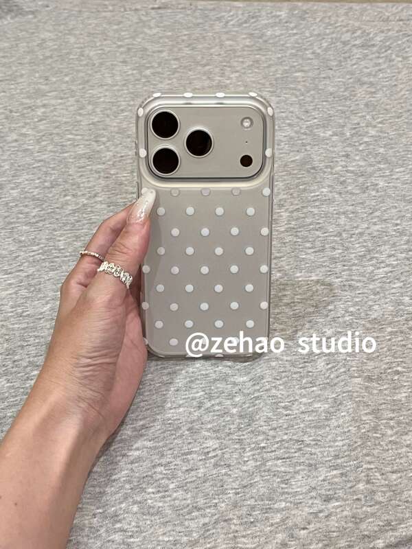 Come On, Let's Get a Case! Matte Skin-Feel Silver Base with White Polka Dots Suitable for Apple 17 Pro Max Phone Case iPhone 16 Pro Protective Cover Come On, Let's Get a Case! Matte Skin-Feel Silver Base with White Polka Dots Suitable for Apple 17 Pro Max Phone Case iPhone 16 Pro Protective Cover