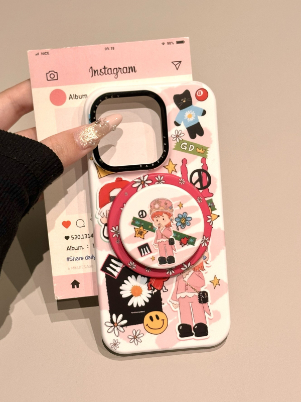 Suitable for 16Promax/Iphone16Pro New Korean Style ins Trendy 15/14 Niche Creative High-End 13 Graffiti Daisy Gd G-Dragon Magnetic Apple Phone Case 17 Girly Style Suitable for 16Promax/Iphone16Pro New Korean Style ins Trendy 15/14 Niche Creative High-End 13 Graffiti Daisy Gd G-Dragon Magnetic Apple Phone Case 17 Girly Style