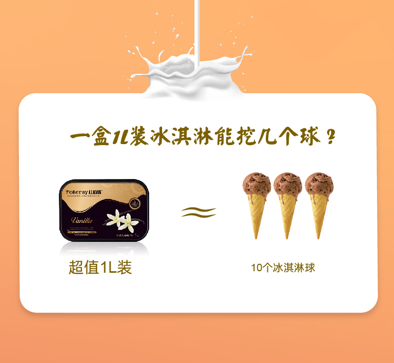 临期好价 五星酒店供应商 新西兰杜佰瑞 冰淇淋 1L*2盒 图8