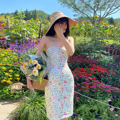 XIAOLI Charlotte's dream Liberty floral suspender dress 2021 new temperament skirt female summer