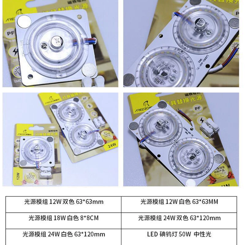LED потолочная лампа, лампа-источник света квадратной формы, 12Вт