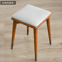 Walnut light luxury solid wood makeup stool Bedroom modern simple soft bag stool Nordic style small apartment dresser stool