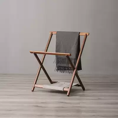 Black walnut coat rack solid wood trouser rack hanger floor bedroom modern simple folding home indoor hanger