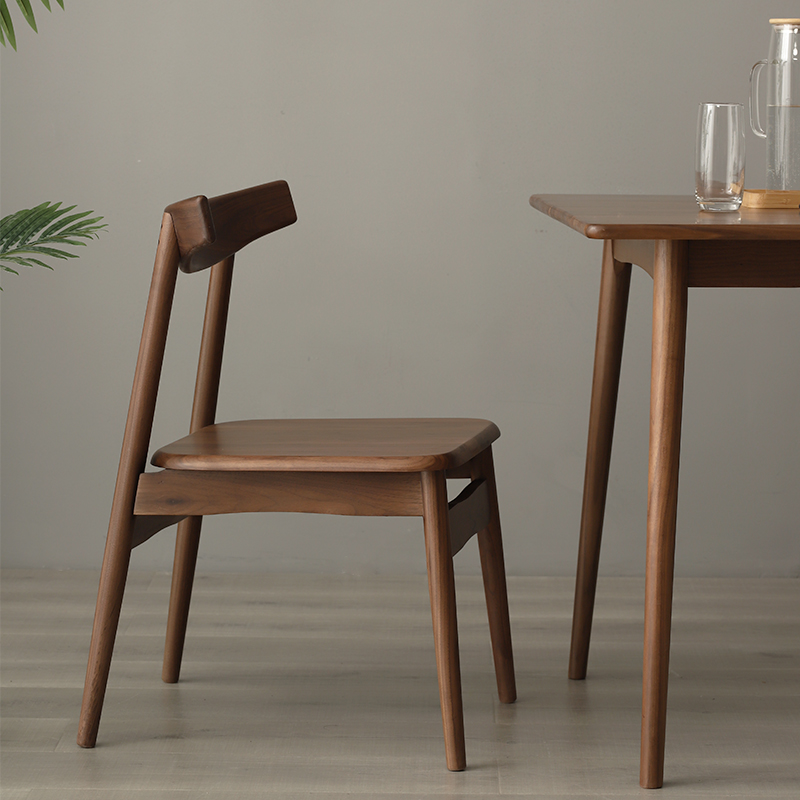 Black Walnut Wood Dining Chair Solid Wood Home Nordic Modern Minima Light Lavish Coffee Chair Casual Chair Leaning Back Chair Book Table And Chairs