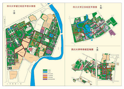 Map hand-painted map of Sichuan University full of Baichuan great cultural and creative souvenir gifts-Taobao