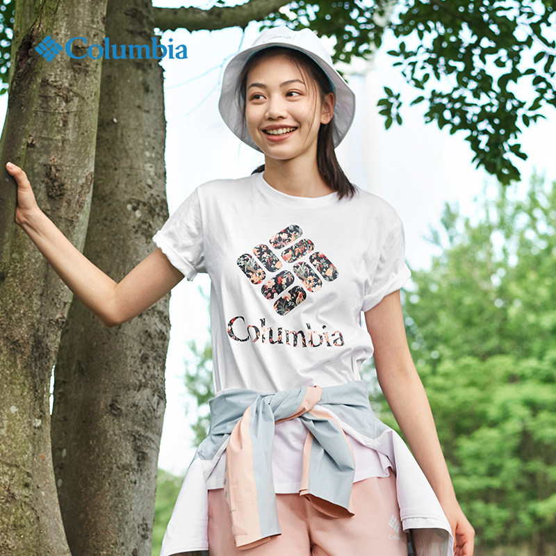 Columnia Colombia Outdoor 20 Spring Summer Women Classic Printed Casual Round Collar Short Sleeve T-shirt AR2373