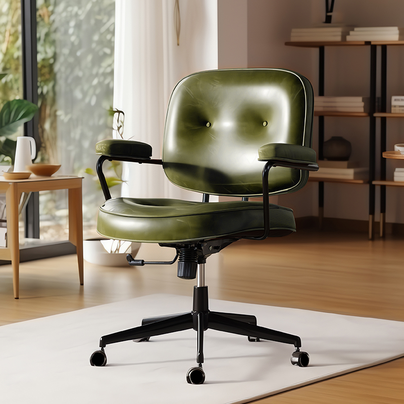 Dark green-oil wax leather