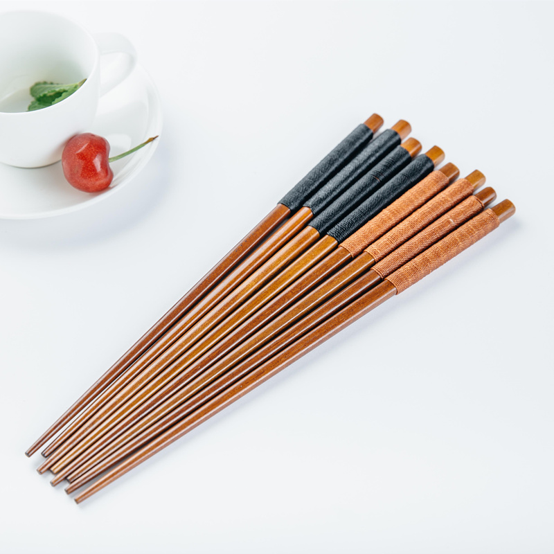 Creative Day-style environmentally-friendly long handle wood chopsticks solid wood wooden home chopsticks pointed anti-slip chopsticks tableware 