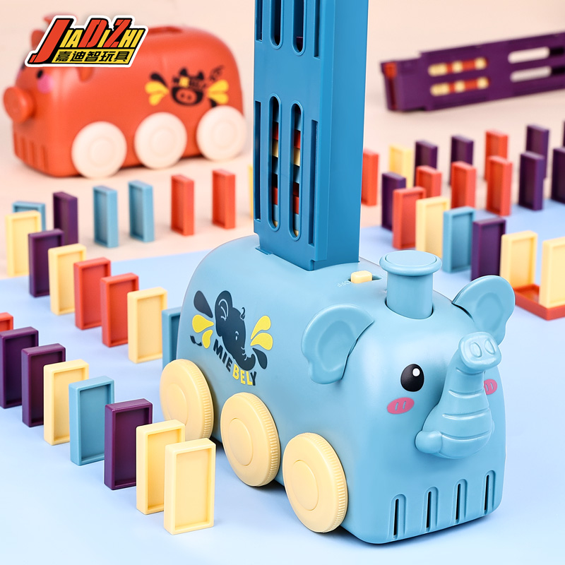 Domino children's puzzle toys automatically put on a small train 2-3-4-5 years old boy and girl gift 6