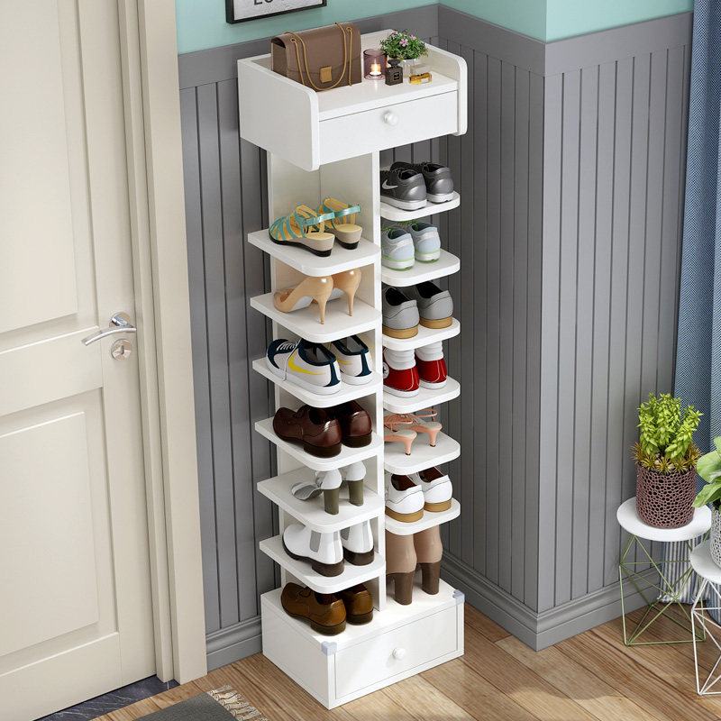 Shoe rack simple door home interior beautiful multi-layer small narrow economical storage artifact with drawer shoe rack