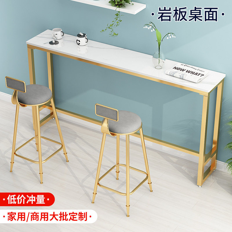 Bar table commercial marble table and chair combination bar home balcony narrow table long high table