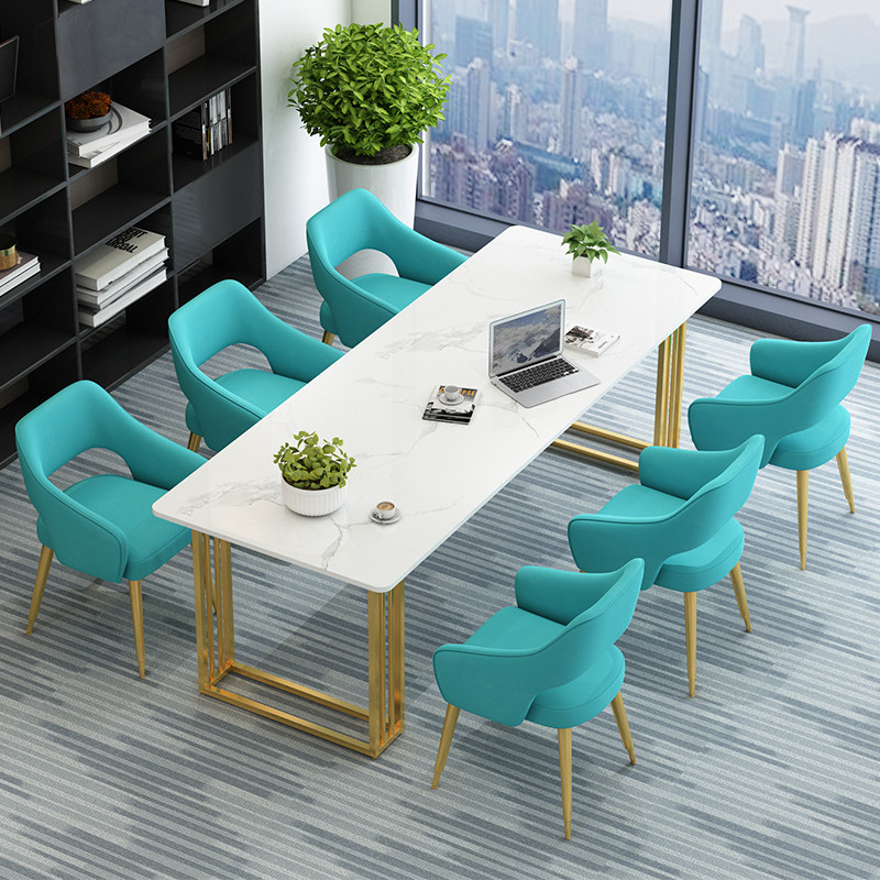 Modern Minimalist Conference Table Light Extravaganza Table Home Dining Table Negotiation Desk Chairs Combined Conference Table Big Stone Table