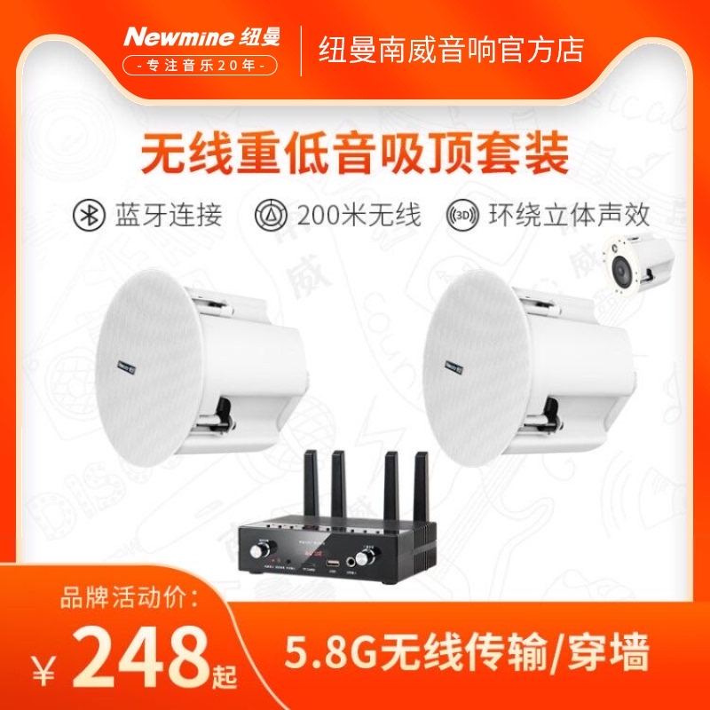 Newmine Wireless Enhanced edition subwoofer ceiling sound refueling living room ceiling speaker High quality audio set 1