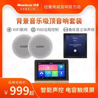 Newman intelligent voice control touch screen Home ceiling audio ceiling home 3D surround background music WIFI host panel system Voice control Embedded speaker speaker set