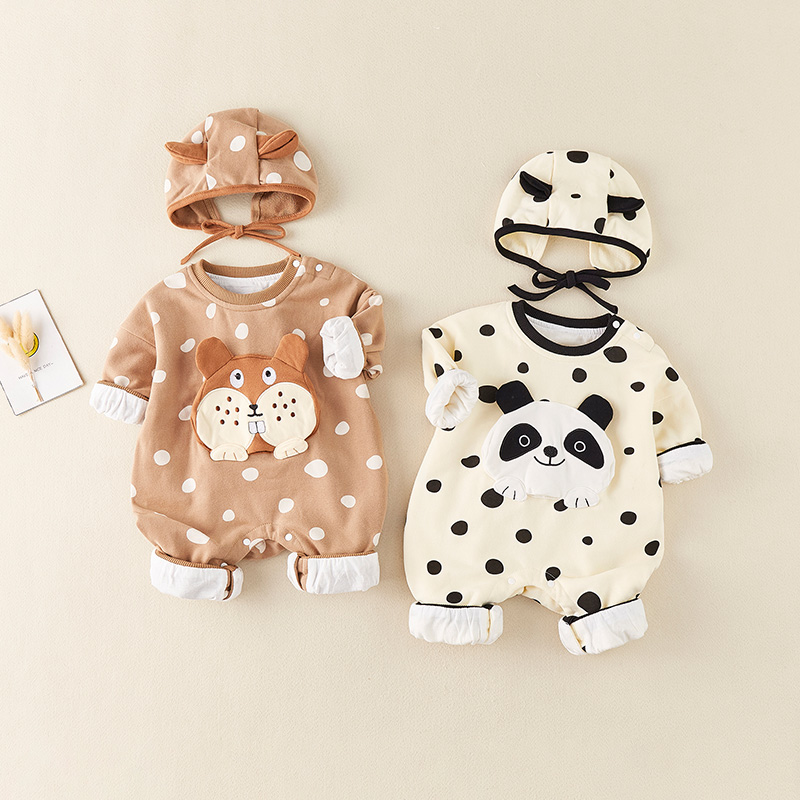 Baby clothes baby jumpsuit spring and autumn suit cartoon going out romper pure cotton newborn spring clothes net red climbing clothes