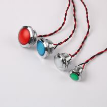 Metal indicator light12 16 19 22mm waterproof short power indicator high light soft lamp bead crystal mode