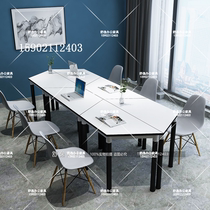 Creatives Classroom Training Table Combination Trapezoidal Table Mobile Desk Meeting Table Strip Table Splicing-type hexagonal table