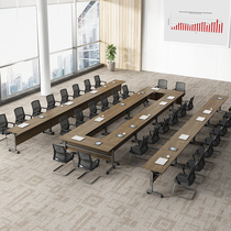 Folding training table and chairs combined strip table splicing flap table double mobile table with wheel double layer meeting table