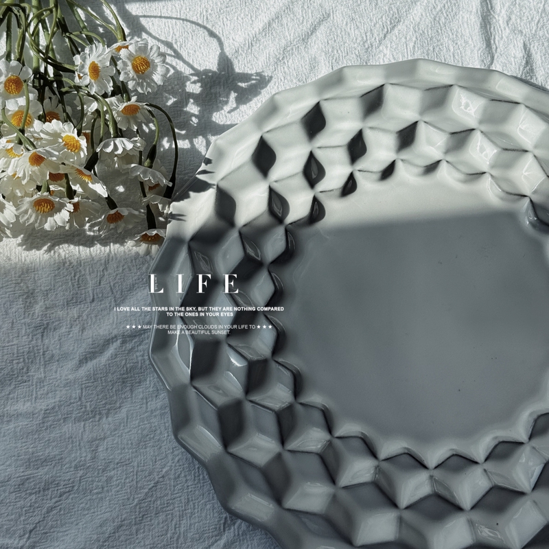 Villatte Astierde Black Clay Plate Tableware for Home Use, High-End, Accessible Luxury, Niche Food-Grade Ceramic Plate