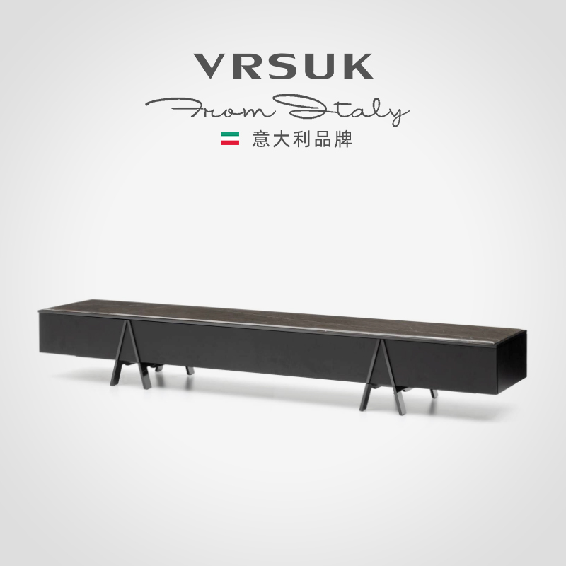 Vrsuk flagship store imported Italian minimalist marble high-end TV cabinet Nordic light luxury red oak big brand floor cabinet