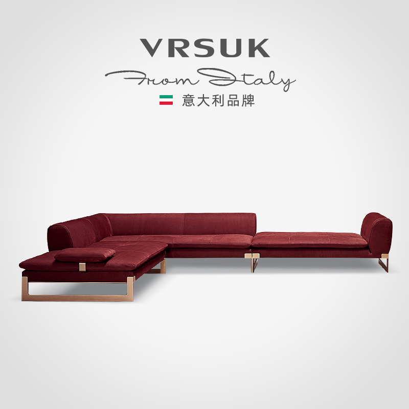 Baxter Italy imported top layer leather sofa large flat villa high-end living room Viktor Victor