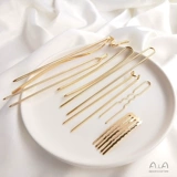 Медная китайская шпилька, материал, аксессуар для волос ручной работы, 14 карат, золотой цвет