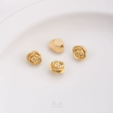 Трехмерные бусины, аксессуар из жемчуга, 14 карат, золотой цвет, со сквозным отверстием, в цветочек