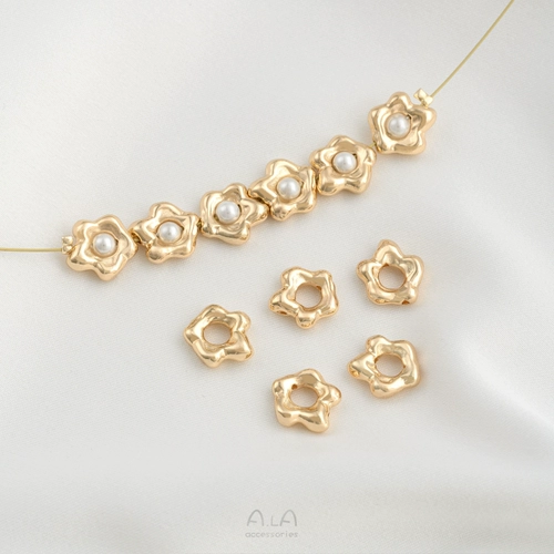 Маленький браслет из бисера в форме цветка ручной работы, бусины, аксессуары, ручка, ожерелье, аксессуар, 14 карат, золотой цвет