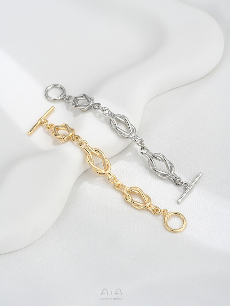 COLOR-RETAINING 14K GOLD-FILLED KNOTTED CHAIN LONG OT BUCKLE DIY HANDMADE PEARL BRACELET NECKLACE ORNAMENT BUCKLE BUCKLE ACCESSORIES