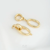 K233-1 14-каратная пряжка особой формы овальной формы с двойным жемчугом 1 шт.