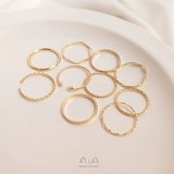 Медное волнистое брендовое кольцо, 14 карат, золотой цвет, простой и элегантный дизайн