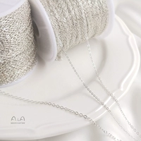 Медная цепь, цепочка ручной работы, ожерелье, аксессуар, серебро 925 пробы, на цепочке